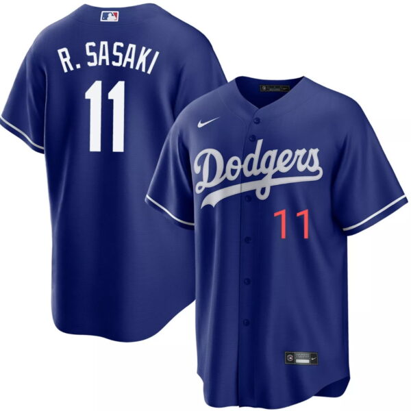 Men's Roki Sasaki #11 Los Angeles Dodgers away Blue Jersey