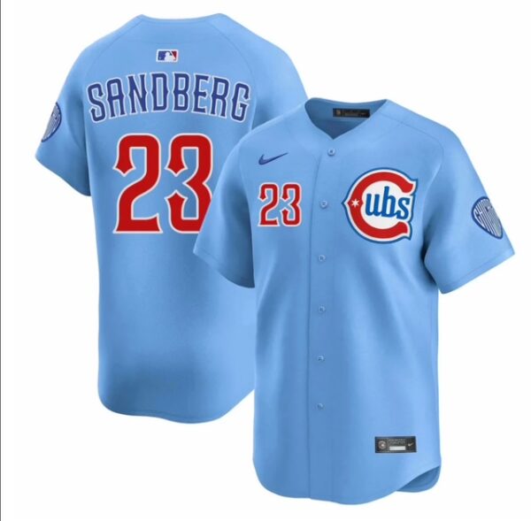 Men's Chicago Cubs #23 Ryne Sandberg Blue 2024 25 2nd Alternate Limited Stitched Baseball Jersey