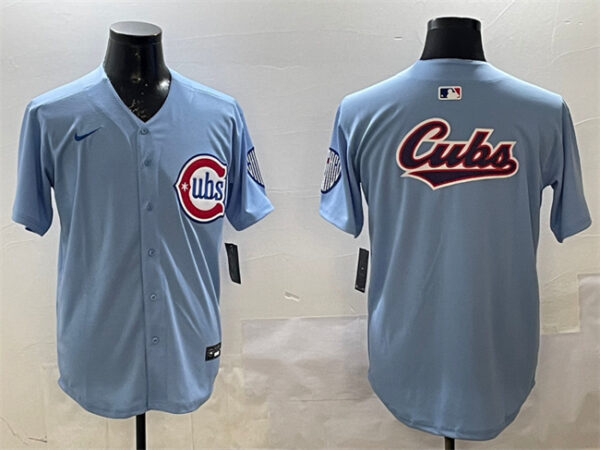 Men's Chicago Cubs Team Big Logo Blue 2024 25 2nd Alternate Limited Stitched Baseball Jersey