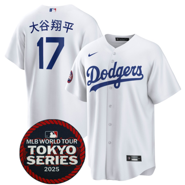 Men's Los Angeles Dodgers #17 ?????ƽ White 2025 World Tour Tokyo Series Home Stitched Baseball Jersey