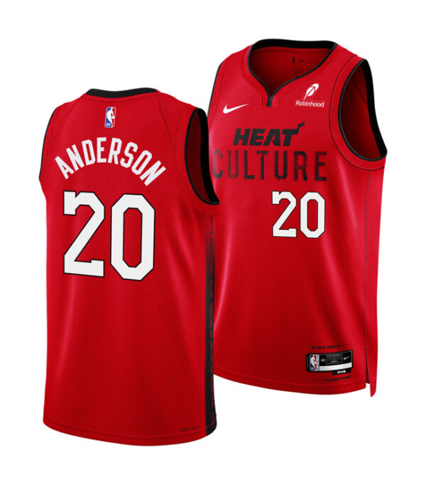 Men's Miami Heat #20 Kyle Anderson Red 2025 City Edition Stitched Basketball Jersey