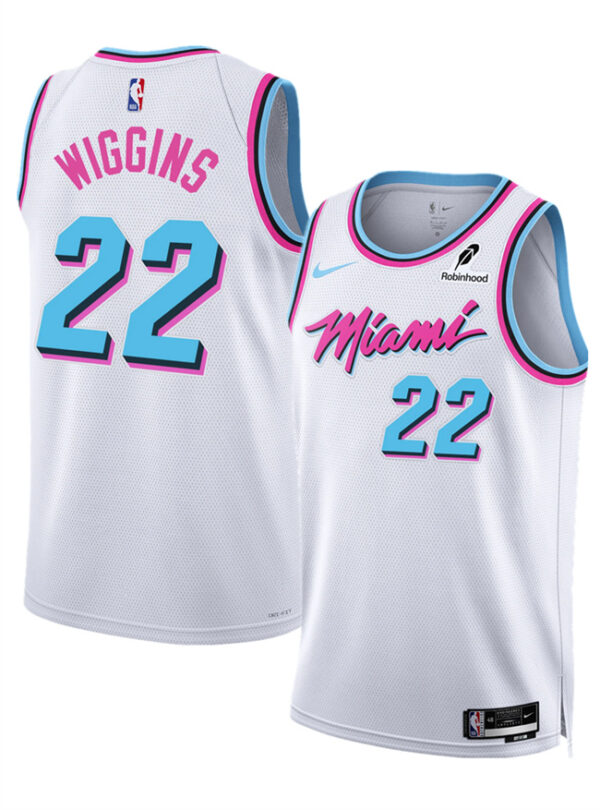 Men's Miami Heat #22 Andrew Wiggins White 2025 City Edition Stitched Basketball Jersey