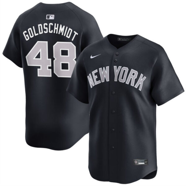 Men's New York Yankees #48 Paul Goldschmidt Navy 2024 Alternate Limited Stitched Baseball Jersey