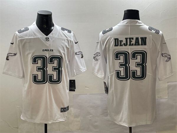 Men's Philadelphia Eagles #33 Cooper DeJean White Fashion New Vapor Untouchable Limited Stitched Football Jersey