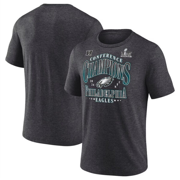 Men's Philadelphia Eagles Heather Charcoal Super Bowl LIX Champions T-Shirt