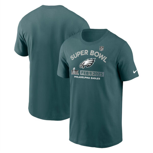 Men's Philadelphia Eagles Midnight Green Super Bowl LIX Champions Tri-Blend T-Shirt