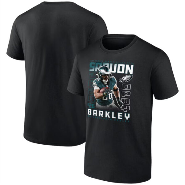 Men's Philadelphia Eagles Saquon Barkley Black 2024 Offensive Player Of The Year T-Shirt