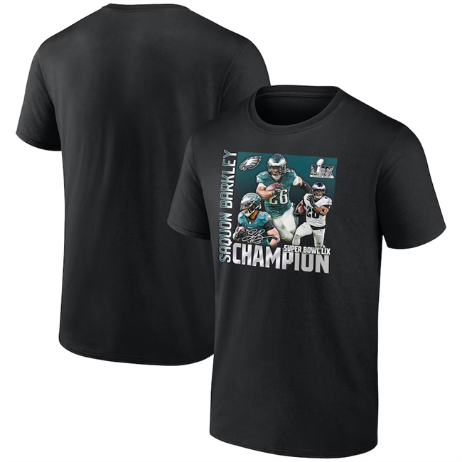 Men’s Philadelphia Eagles Saquon Barkley Black TShirt Cheap