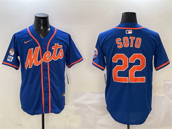 Men's New York Mets #22 Juan Soto Royal 2025 Spring Training Alternate Limited Stitched Baseball Jersey