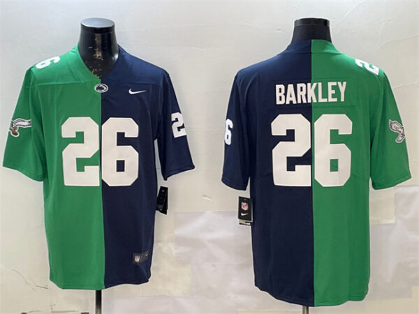 Men's Philadelphia Eagles #26 Saquon Barkley Green & Navy Split Vapor Untouchable Limited Stitched Football Jersey