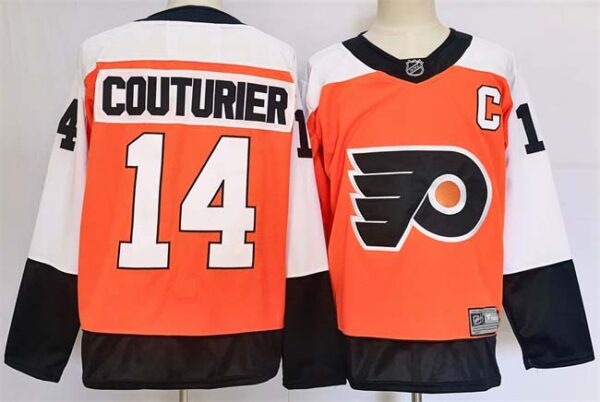 Men's Philadelphia Flyers #14 Sean Couturier Orange 2024 Stitched Jersey