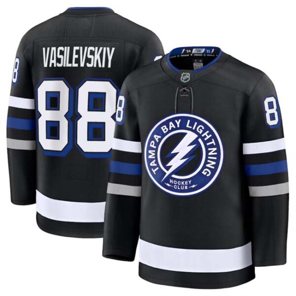 Men's Tampa Bay Lightning #88 Andrei Vasilevskiy Black 2024-25 Alternate Stitched Hockey Jersey